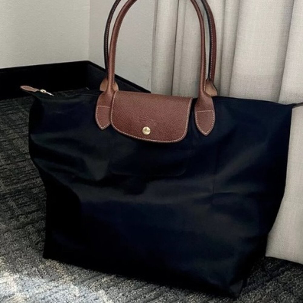 Longchamp Le Pliage Tote Black Canvas